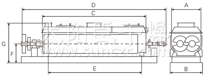 空心槳葉干燥機(jī)結(jié)構(gòu)示意圖